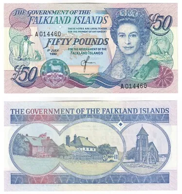 FALKLAND ISLANDS £50 Banknote (1990) P.16a - UNC • £128