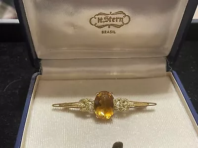 H. Stern???  18k Yellow Gold Citrine Brooch Brazil • $1500