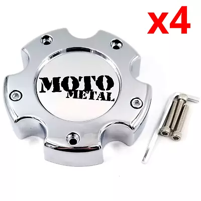 Set Of 4 Moto Metal Chrome MO955 Bolt On 5 Lug 5 3/4  Dia Center Cap 845L1451R • $88