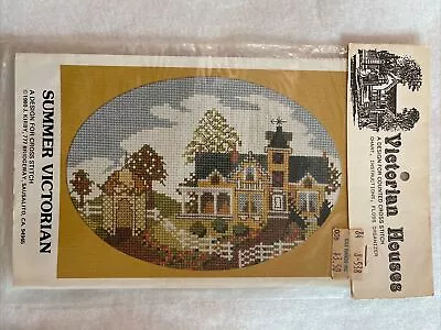 Cross Stitch Kit Vintage. Sealed. Victorian Houses Summer Victorian Rare! • $21.12