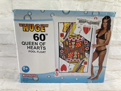 $57.54 • Buy Kangaroo Huge 60” Queen Of Hearts Poker Player Pool Float NEW (60”x38” Deflated)