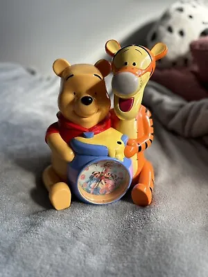 VINTAGE Disney Winnie Pooh & Tigger Clock Piggy Bank Figurine • $24