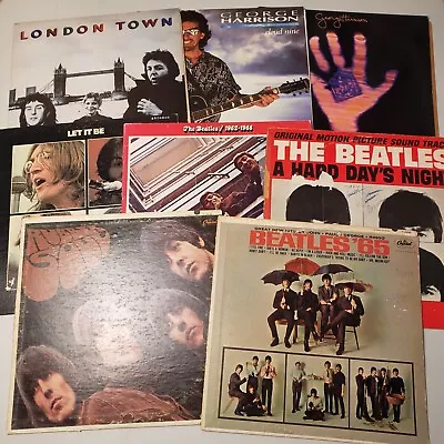 Beatles Harrison Wings LP Record 8 Album Lot Rubber Hard Days Let It Be London • $99.98