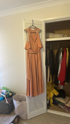 $60 • Buy Beautiful Pasduchas Orange Jumpsuit - Size 14