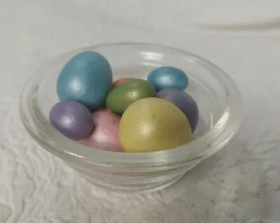 $12.95 • Buy Bowl Of 8 Ceramic Easter Eggs Orange Green Purple Blue Various Sizes 