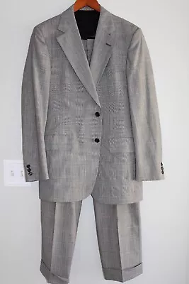 VTG BLACK & RED GLEN CHECK HART SCHAFFNER MARX 2pc SUIT Sz 40L JACKET & 33 PANTS • $29.75