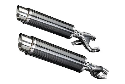 Yamaha VMAX 1200 Delkevic Slip On 14  Carbon Fiber Round Muffler Exhaust 84-07 • $635.99