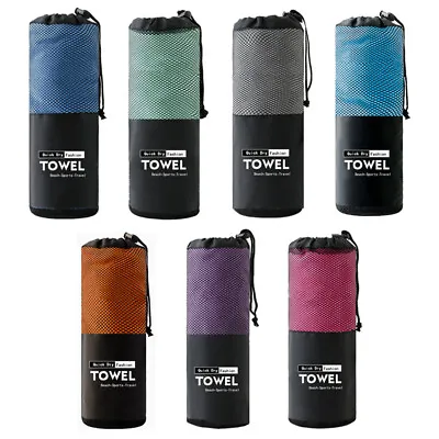 Microfiber Towel Sports Bath Gym Quick Drying Travel Swimming Camping Beach] C~ • $9.31