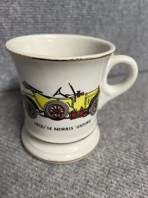 Porcelain Mustache White Mug 1913-14 Morris Oxford Auto Gold Trim Japan  • $7