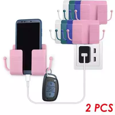 2Pcs Holder Wall Mounted Mobile Phone Charging Organizer Storage Box Stand Rack • $6.79