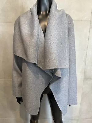 Decjuba Waterfall Coat Jacket Grey Size 10 • $89.95