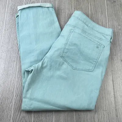 Jessica Simpson Women's Forever Rolled Crop Skinny Jeans Mint Green Size 12/31 • $18.75