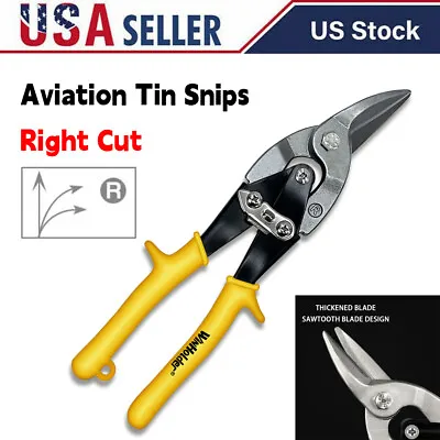 Heavy Duty Aviation Tin Snip Cutter Right Cut Sheet Metal Cutting Shear Scissors • $10.99