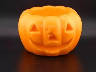 Vintage Halloween Jack O Lantern Pumpkin Large Candle In Candle Decoration • $10