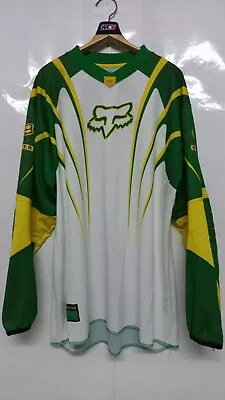 $110 • Buy Vintage Motocross FOX Strafer Kawsaki Jame Stewart Long Sleeve T-Shirts Size XL