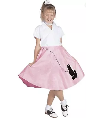 PINK POODLE SKIRT CHILD RG COSTUME 1950s SIZE CHILD LARGE 12-14 FREE SHIPPING • $13