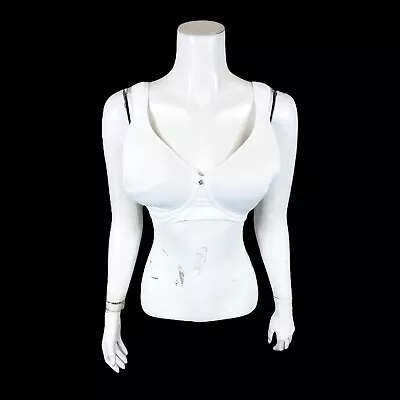 Breezies Womens Lace Effects Full Coverage Seamless Wirefree Bra White 40DD Size • $10