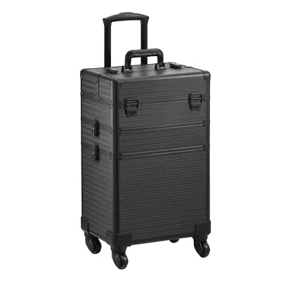 Large Make-up Trolley Vanity Beauty Trolley Case On Wheels Nail Storage Box Lock • £65.95