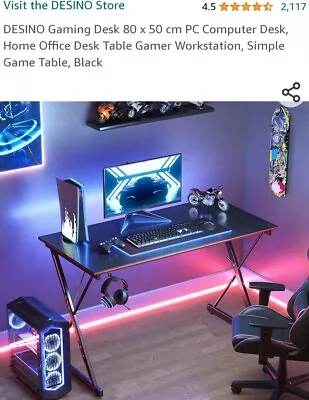 Cheap Gaming Desk PC Computer Desk Home & Office 80 X 50 Cm BNIB Compact Kids  • £19.99
