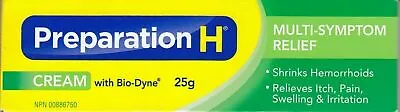 Canadian Preparation H Cream With Bio-Dyne Multi-Symptom 25g Canada Wrinkles • $19.66