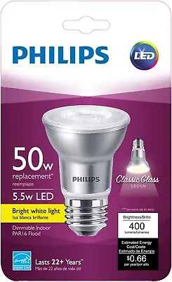 PHILIPS LED 50w/5.5w LED Replacement PAR16L DAYLIGHT INDOOR FLOOD Light Bulb • $14.99