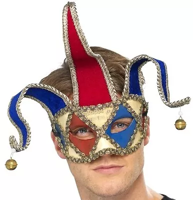 Mens Masquerade Ball Jester Fancy Dress Eye Mask Party Prom Eyemask By Smiffys • £20.99