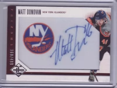 2012-13 Limited #220 Matt Donovan /499 Autograph RC Auto - Flat S/H • $1.99