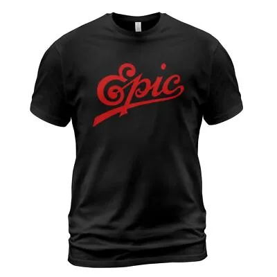 Epic Records Logo Men's Black T-shirt Size S To 5XL • $18.99
