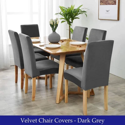 $37.12 • Buy 1/4/6/8Pcs Stretch Velvet Dining Chair Covers Slipcover Wedding Cover Removable