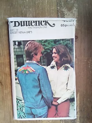 4587 Mens S42  Classic Denim Style Jacket Uncut Vintage Butterick Sewing Pattern • £10