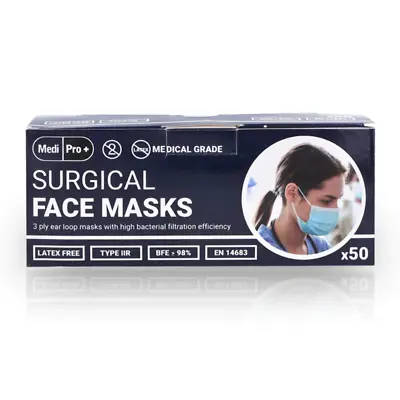 Surgical Face Masks - Type IIR Certified X 50 • £1.43