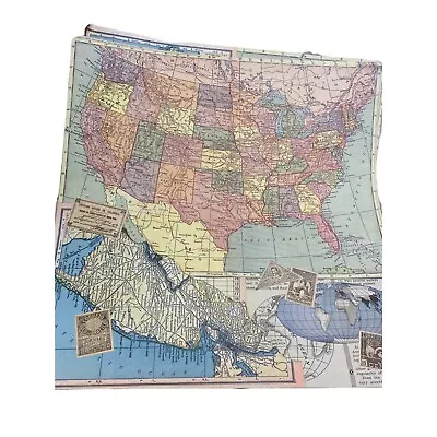 12 X 12 Vintage USA Map Scrapbook Paper • $3