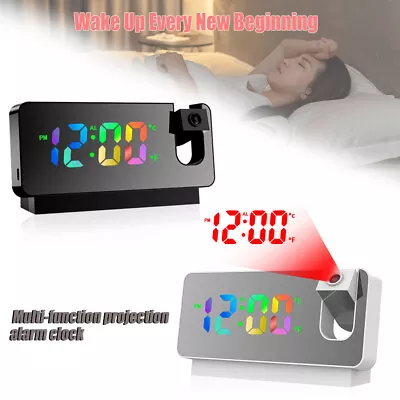 £9.99 • Buy Led Smart Digital Alarm Clock Projection Temperature Projector Lcd Display Time