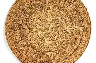 $77 • Buy Vintage Bone  Aztec Mayan Sun Calendar Wall Hanging Art Decor