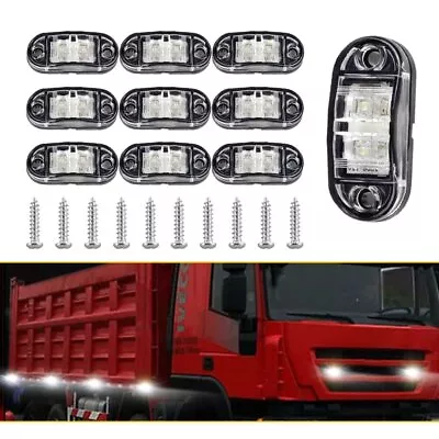 10x Bright White 2.5  Bullet Oval LED Side Marker Lights Car Truck RV Waterproof • $12.99