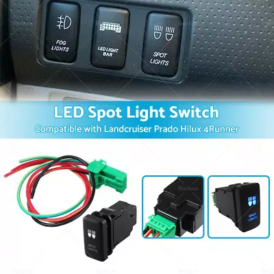 BLUE LED Push Switch SPOT LIGHTS Suitable For Landcruiser Prado Hilux 4Runner • $13.26