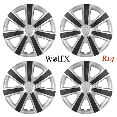 14  Set Of 4 Wheel Covers Snap On Full Hub Caps Fit R14 Tire Volkswagen Nissan • $41.99