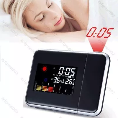 LCD Display Alarm Clock Radio Alarm Clock Snooze Alarm Table Clock With Projecti • $25.22