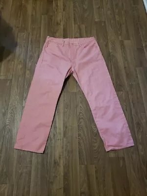 Levis 501 Jeans Mens 40x32 Pink Denim Straight Shrink Fit Button Fly Pants  • $29.95