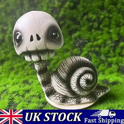 Skull Snail Decoration Handmade Garden Snail Statue For Indoor Outoor Lawn Yard • £7.69