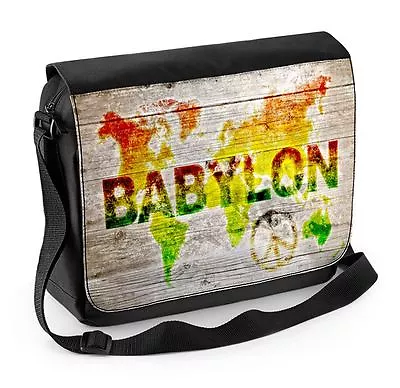 Reggae World Map Laptop Messenger Bag - Rasta Bob Marley • £21.95