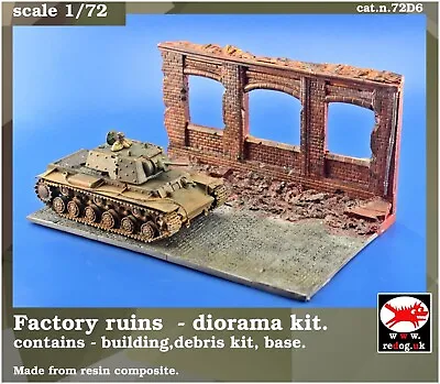  Redog 1/72 Ruined Factory Military Scale Model Display Base   R6 • £10.99