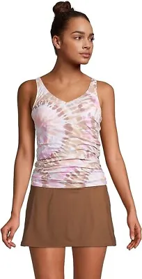 NWT Lands End Adjustable Cinch V-Neck Underwire Tankini Top Size 16 $79 XX026 • $29.74