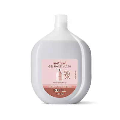 Method Gel Hand Soap Refill Vanilla + Raspberry Biodegradable Formula 34 Fl O • $14.99