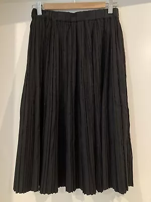 GORMAN Black Pleated Skirt - Size 8 - Trans Seasonal Style - Below Knee Midi • $49
