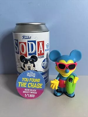 MICKEY MOUSE NEON BEACH Funko Soda CHASE 1/1600 Black Light DISNEY Summer • $18.99