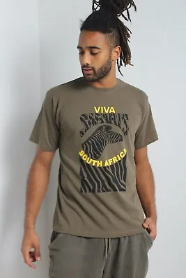 Vintae South Africa Tourist T-Shirt - Brown - Size Medium M (W1U5) • £6.99