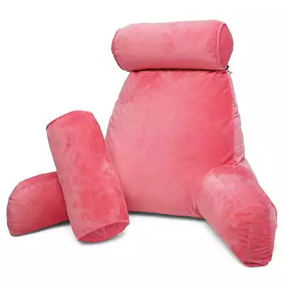 Bed Rest Reading Pillow With Arms And Pockets-  Large Pink • $33.58