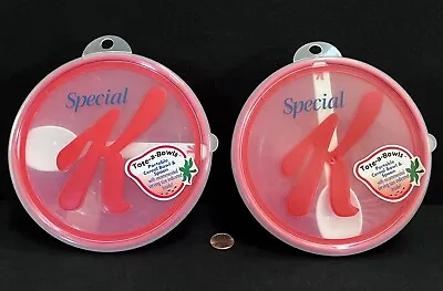 TWO C2005 Kellogg's SPECIAL K Promotional Travel Cereal Bowl Sets • $66.47
