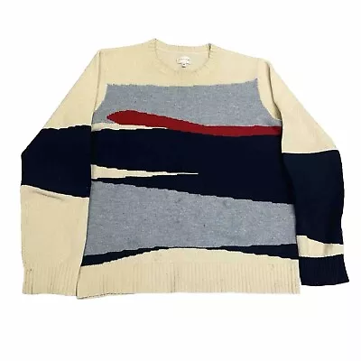 GANT Rugger Knit Sweatshirt 100% Wool Mens Medium Abstract Style Vintage 90s • £19.95